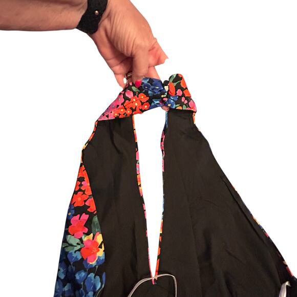 Lulus Bold Presence Floral Satin Halter Midi Dress - Size S - Picture 11 of 15